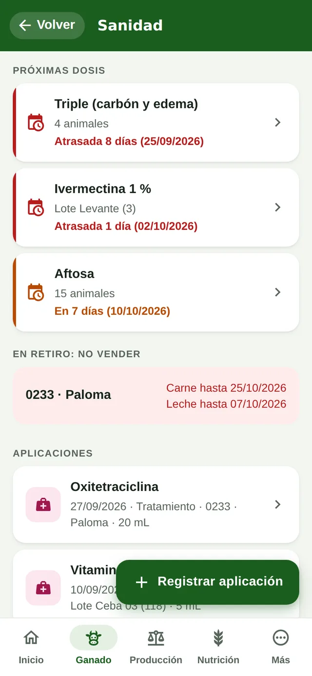 Sanidad en el teléfono con dosis atrasadas